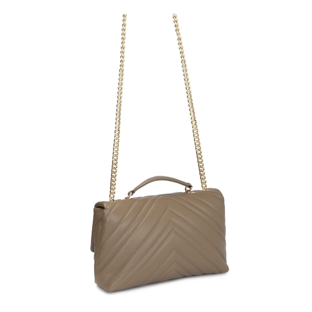 Kazar Leren gewatteerde kettinghandtas Beige Dames