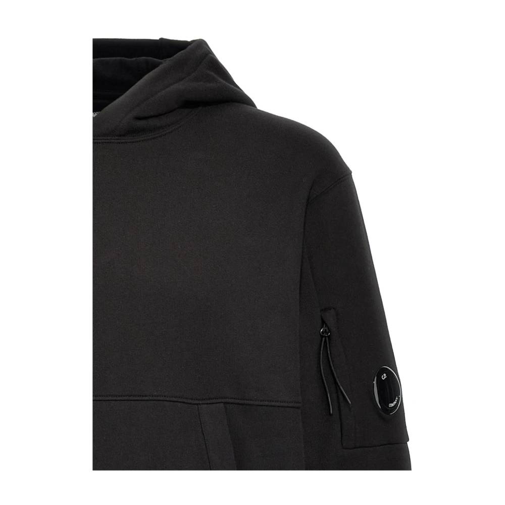 C.P. Company Zwarte Trui met Capuchon en Lens Detail Black Heren