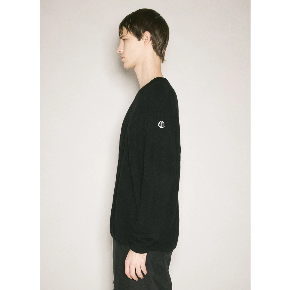 Moncler Wol-Kasjmier Crewneck Sweater Black Heren