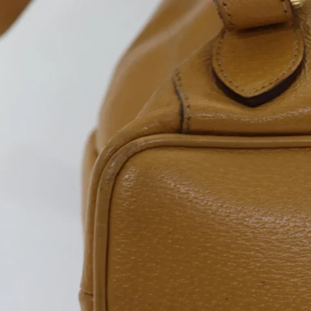 Gucci Vintage Pre-owned Leather backpacks Yellow Dames