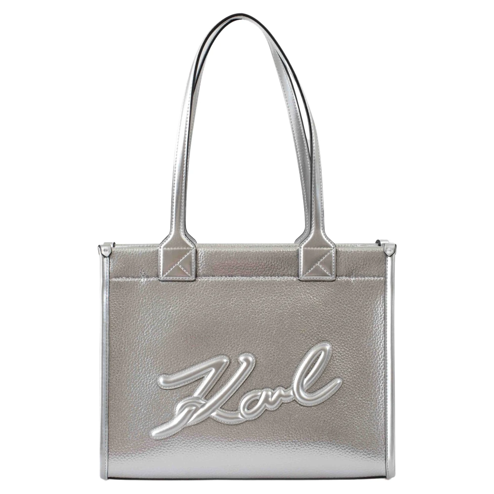 Karl Lagerfeld Gestructureerde Vierkante Tote Tas Gray Dames