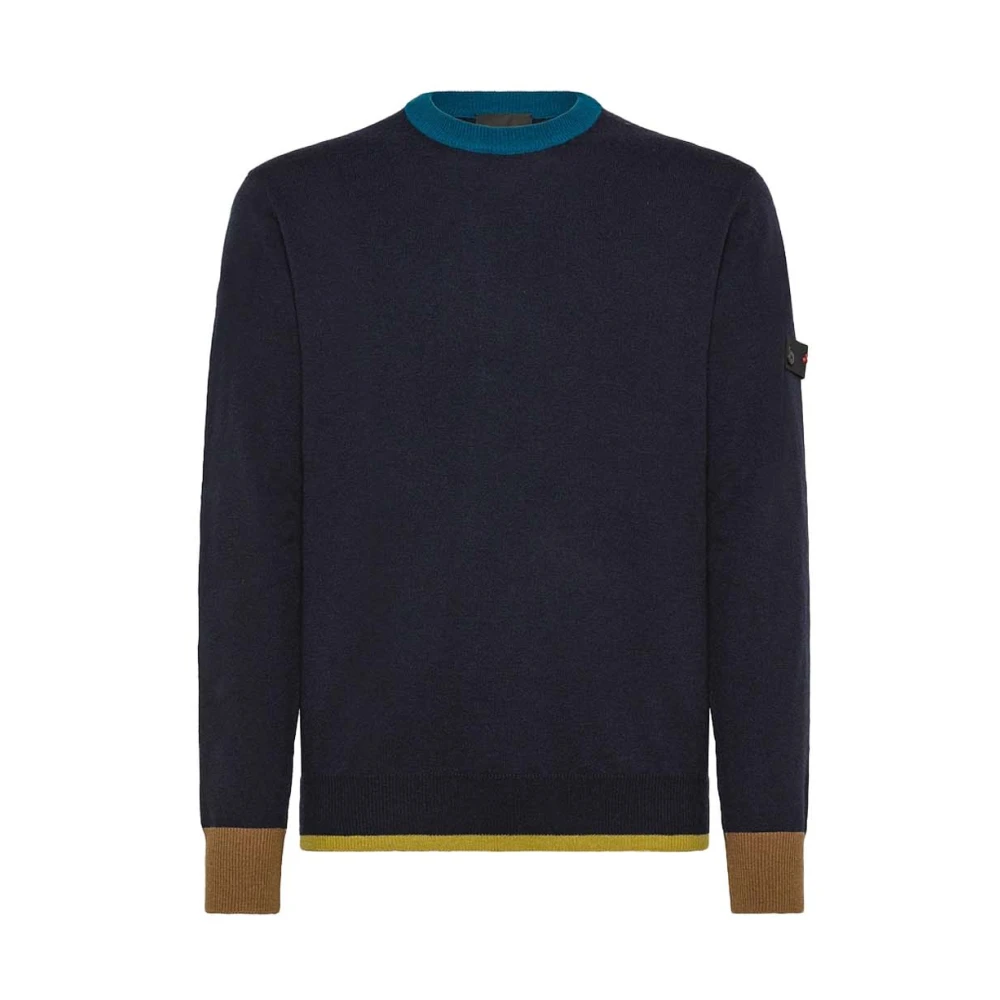 Peuterey Moderne Crew Neck Wollen Trui Blue Heren