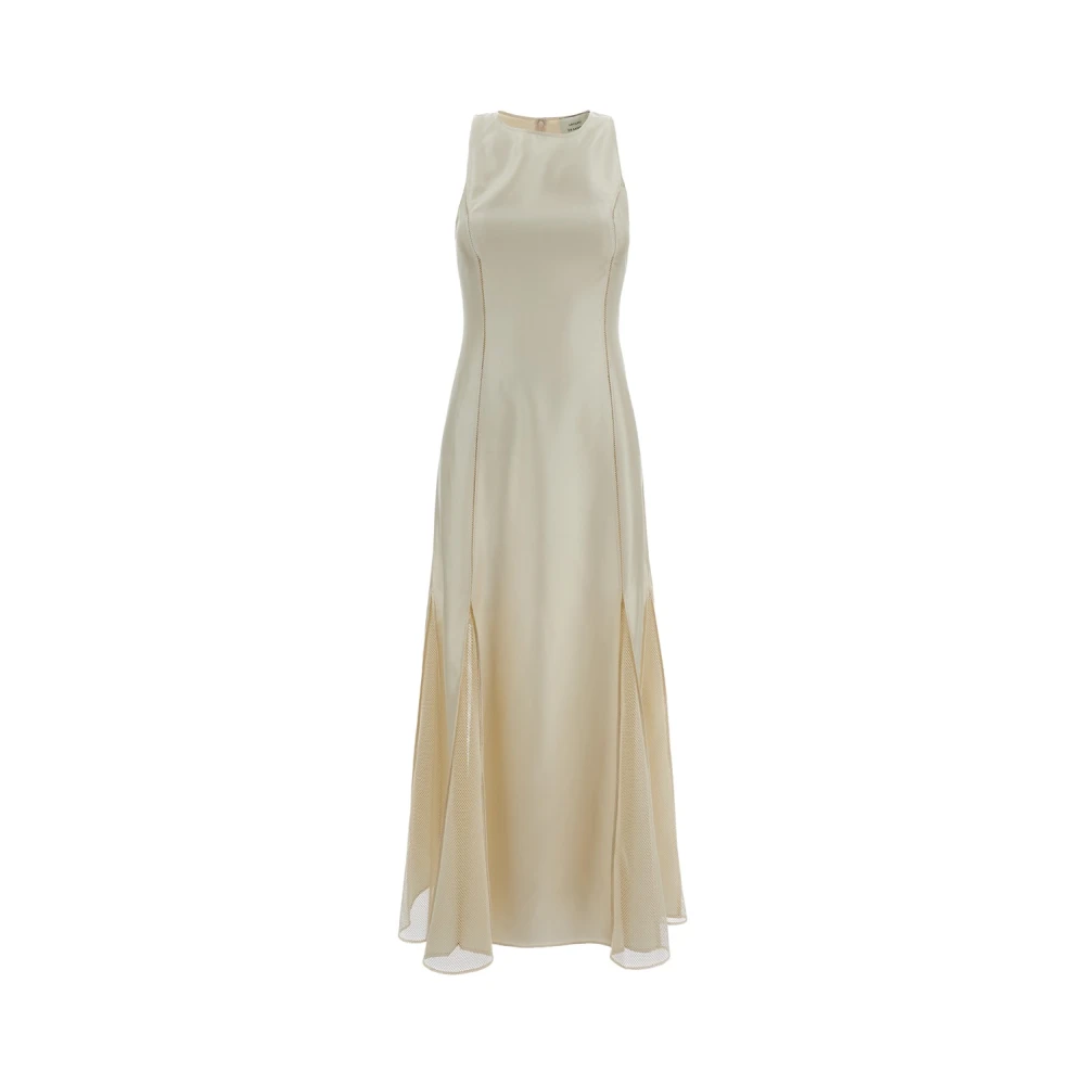 Loulou Studio Women's Beige Sleeveless Twill Silk Ankle-Length Dress - Gowns - M - Dresses