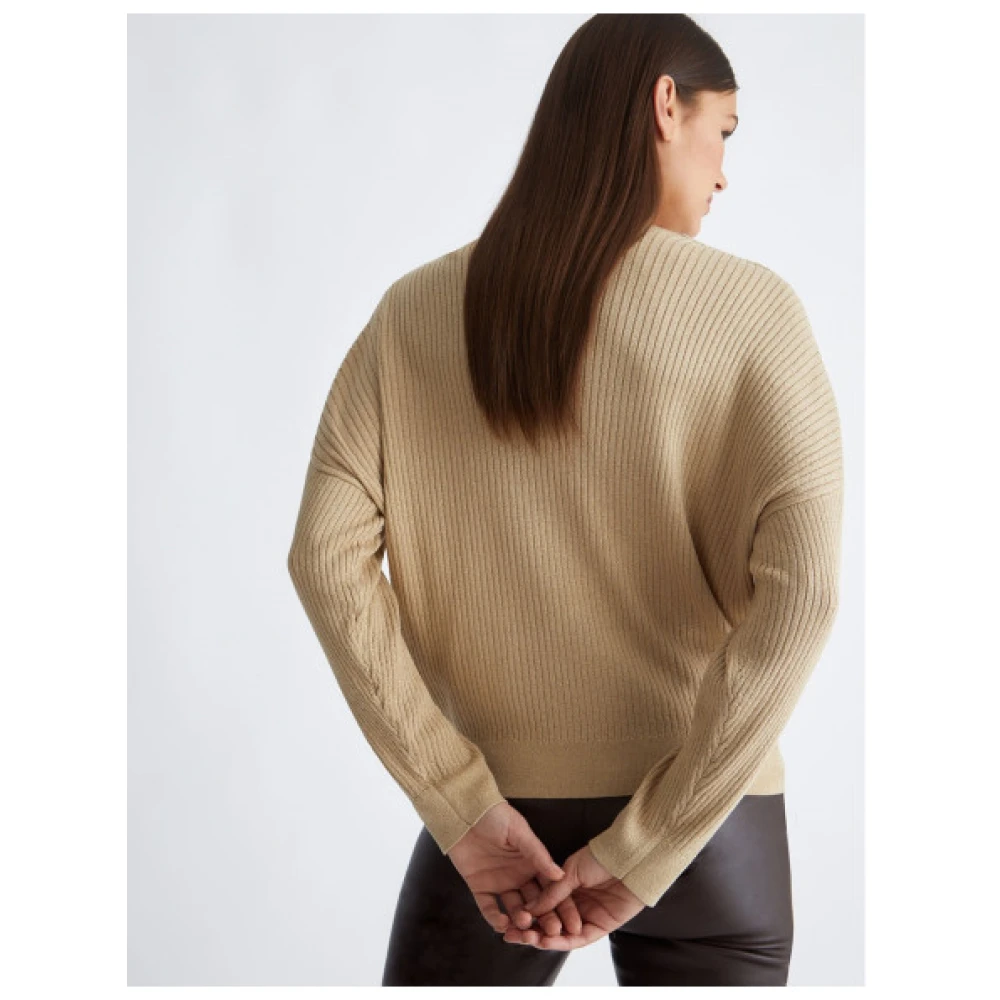 Liu Jo Diepe V Lurex Top Beige Dames