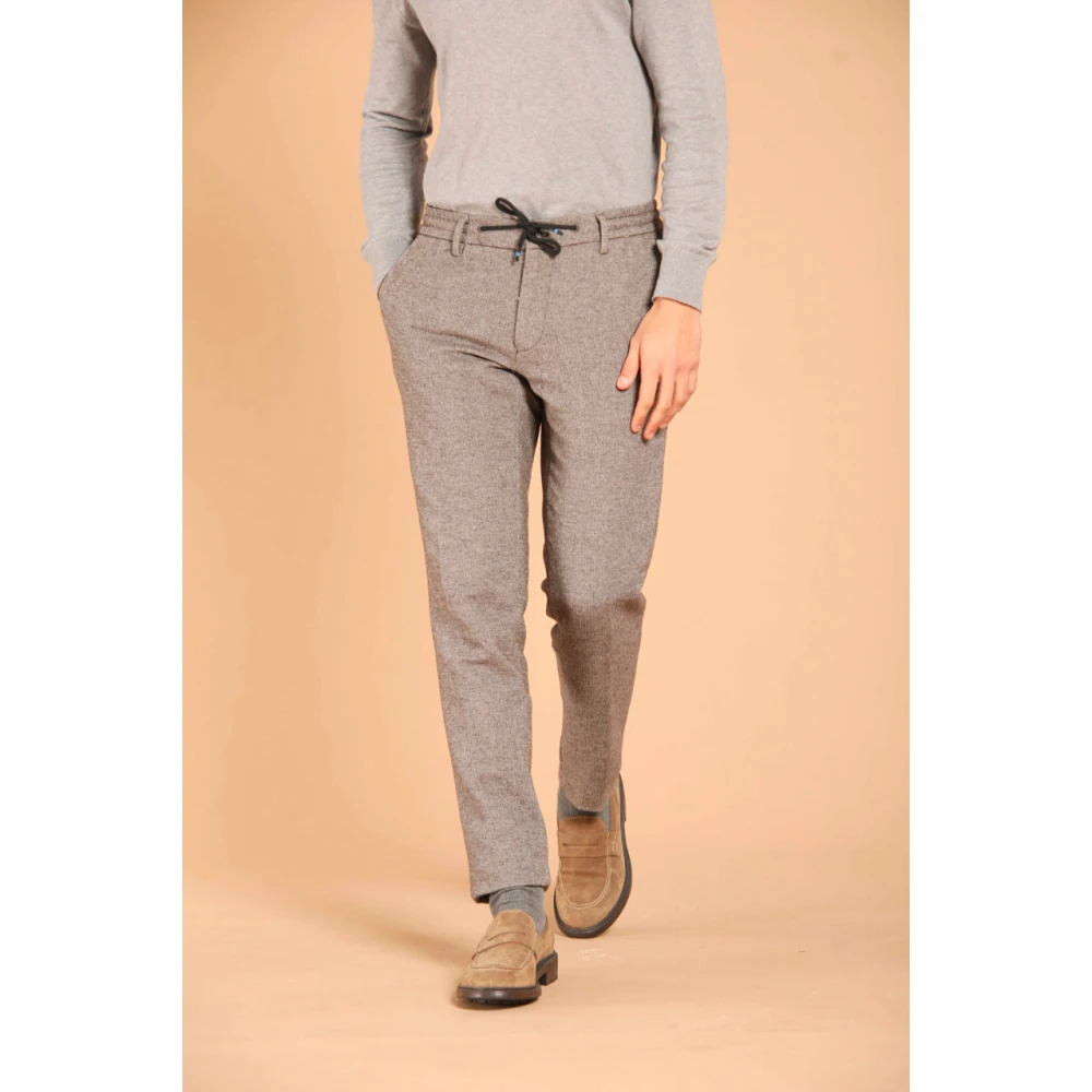 Mason's Slim Fit Wol-Effekt Chino Broek Brown Heren