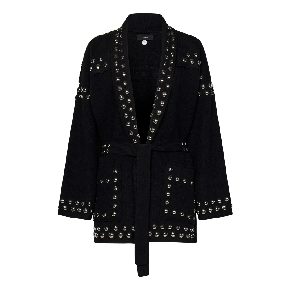 Alanui Zwarte Merinowol Vest met Zilveren Studs Black Dames