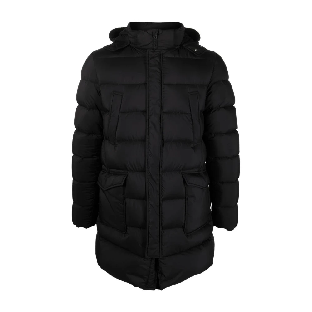 Herno Mannelijk Zwart Jassen Heren, M, Nylon, Geweven Half Mantel