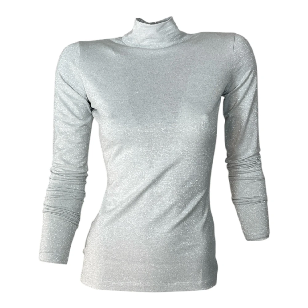Hugo Boss Metallic Damen Top met opstaande kraag Beige Dames