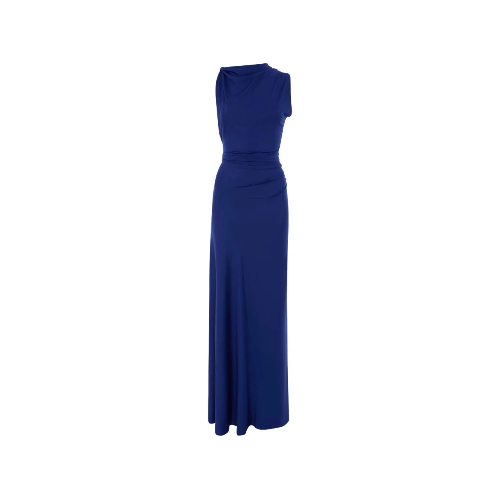 Victoria Beckham Women's Blue Gowns, 2XS, Sleeveless Draped Gown