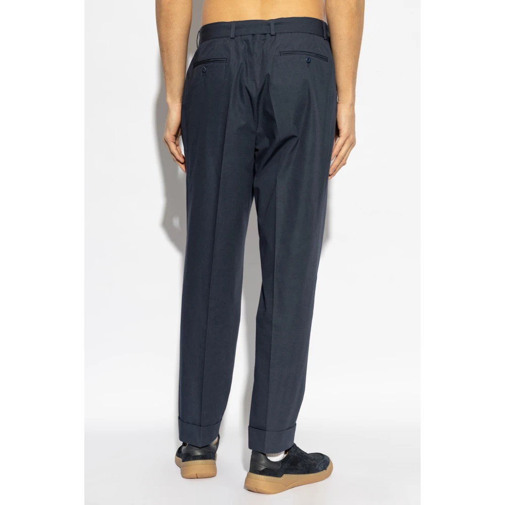 Officine Générale Katoenen plooi broek Blue Heren