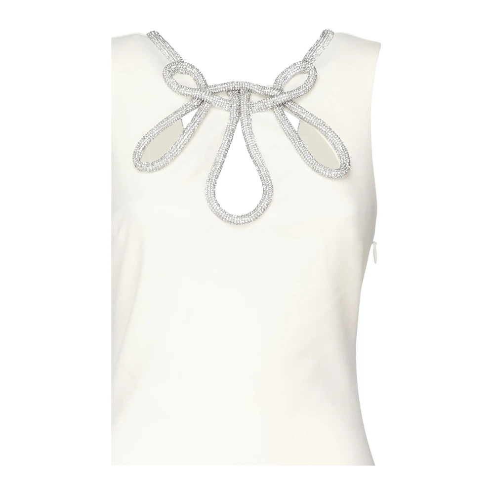 Guess Enkellange jurk met uitsnijding en strass details White Dames