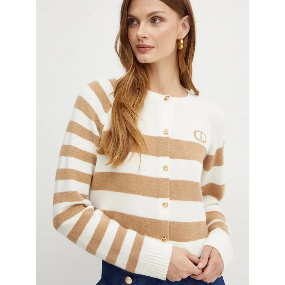 Twinset Cardigan Sweaters in Bic.Neve Sandy Brown Dames