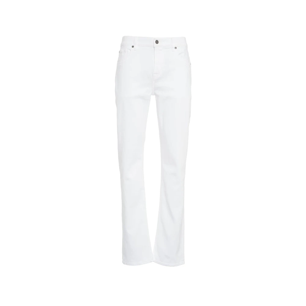 7 For All Mankind Witte Straight Jeans 'The Straight Plan' White Heren