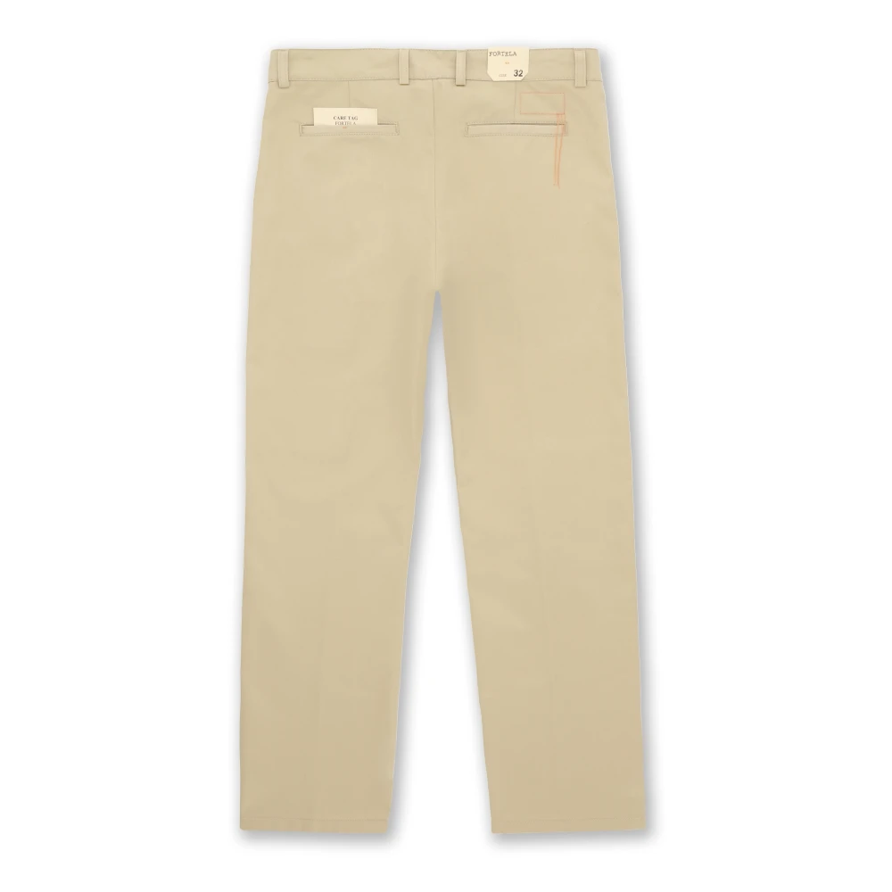 Fortela Moderne pasvorm chino broek Beige Heren