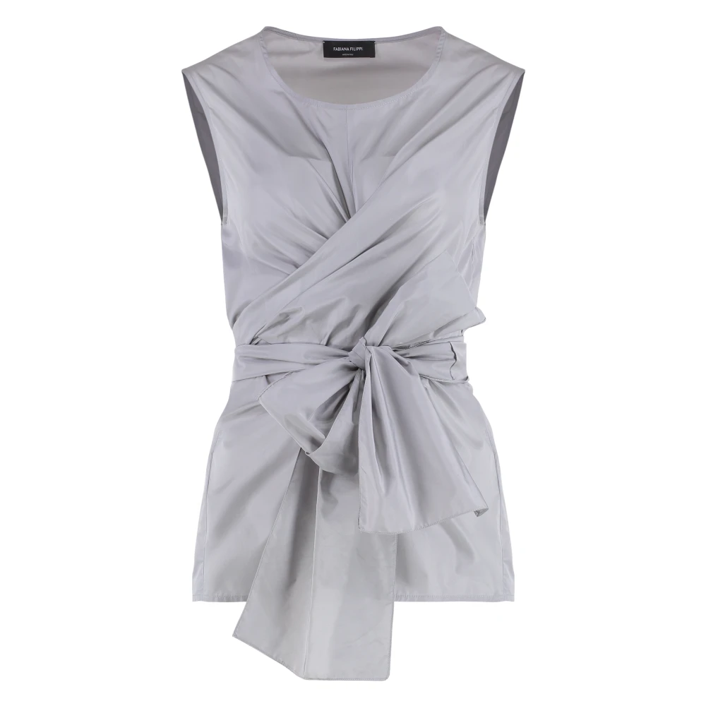 Fabiana Filippi Zijden Strik Tanktop Gray Dames