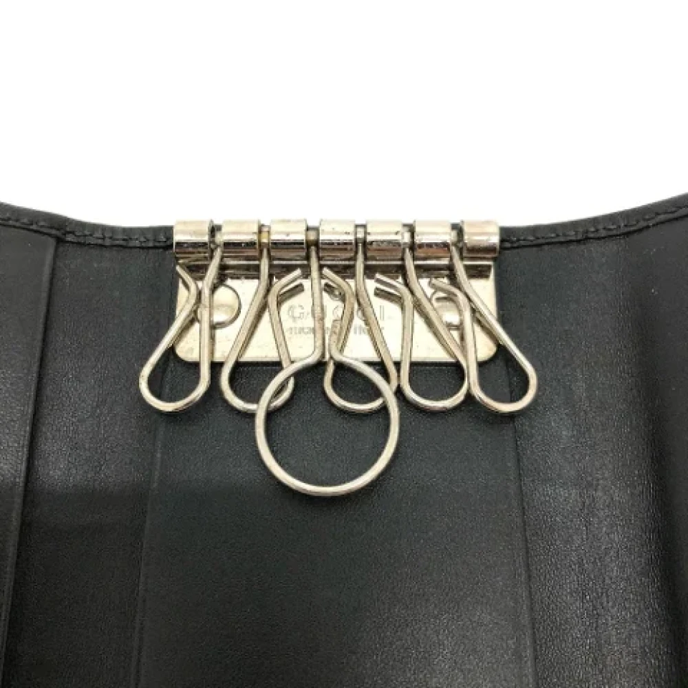 Gucci Vintage Pre-owned Leather key-holders Black Dames