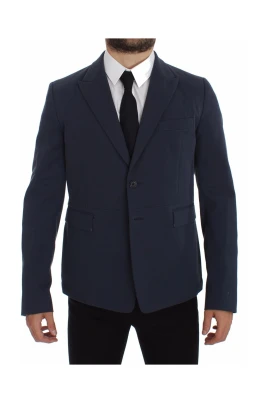 Elegant Bl Bomullsblandning Blazer Jacka