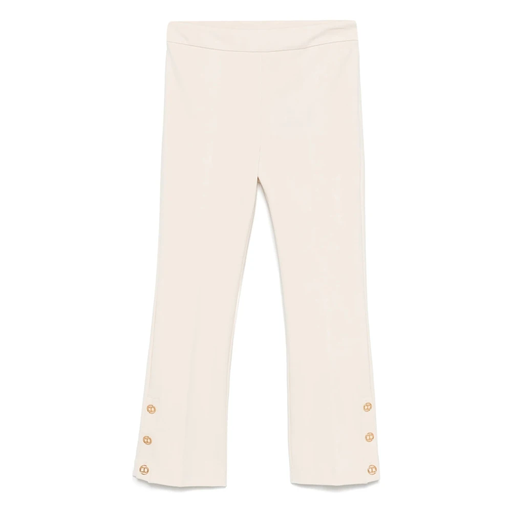 Twinset Slimme broek met ovale knopen White Dames