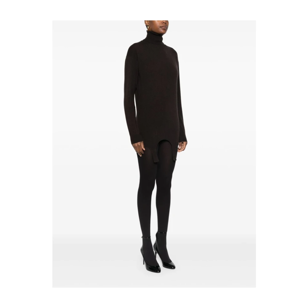 Saint Laurent Garter Sweater Brown Dames