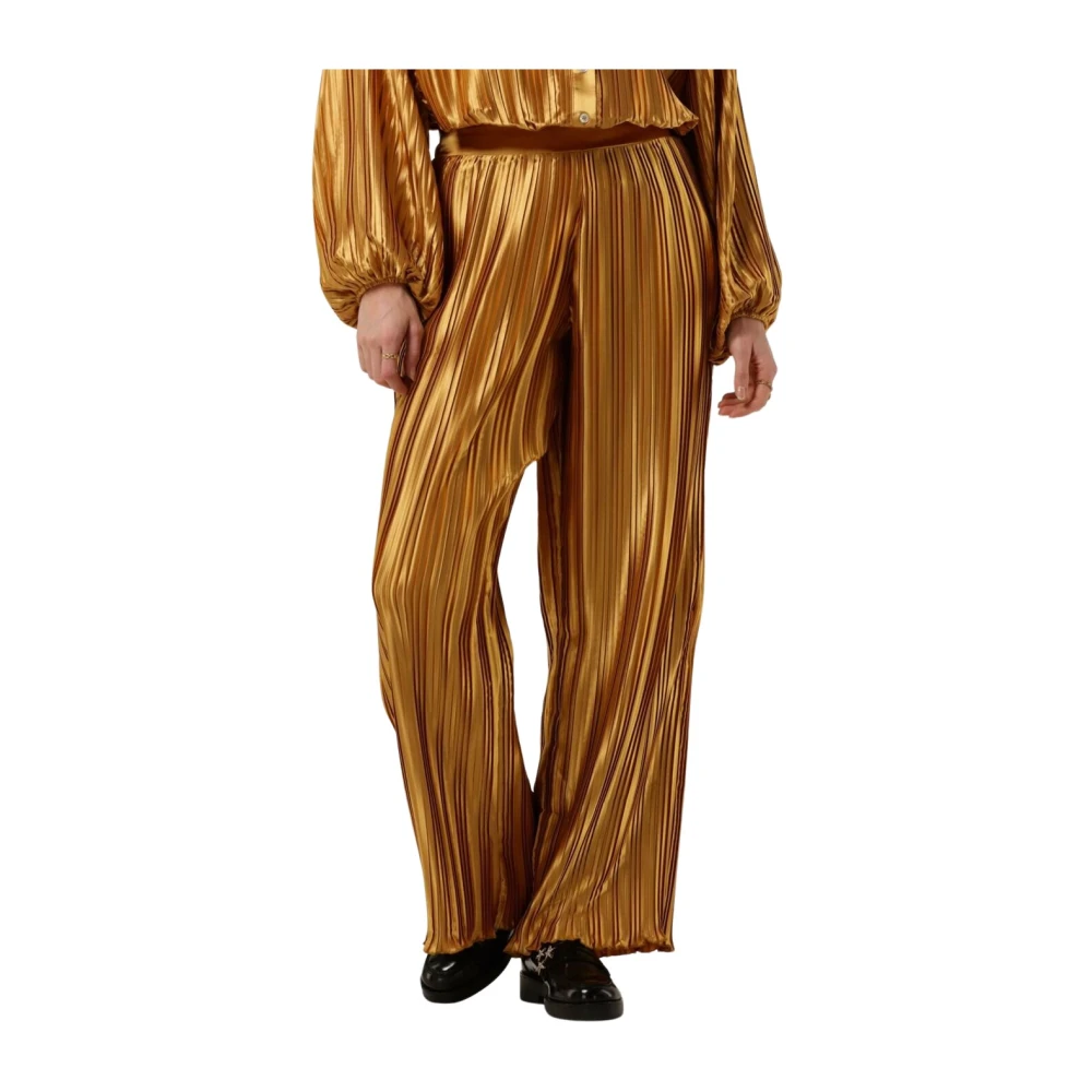 Amaya Amsterdam Gouden Plissé Broek Yellow Dames