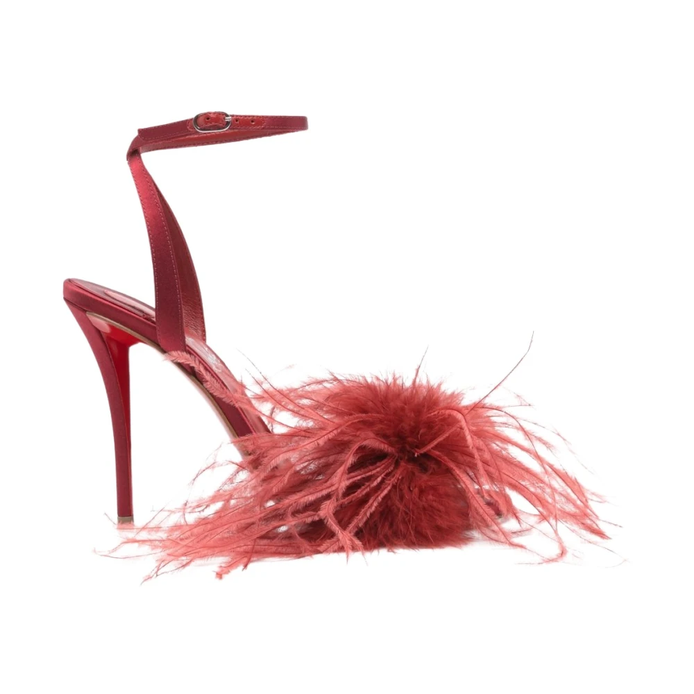 Christian Louboutin Red High Heel Sandals, Female, 3 Uk, Miss Z Poupi 100 Strappy Sandal