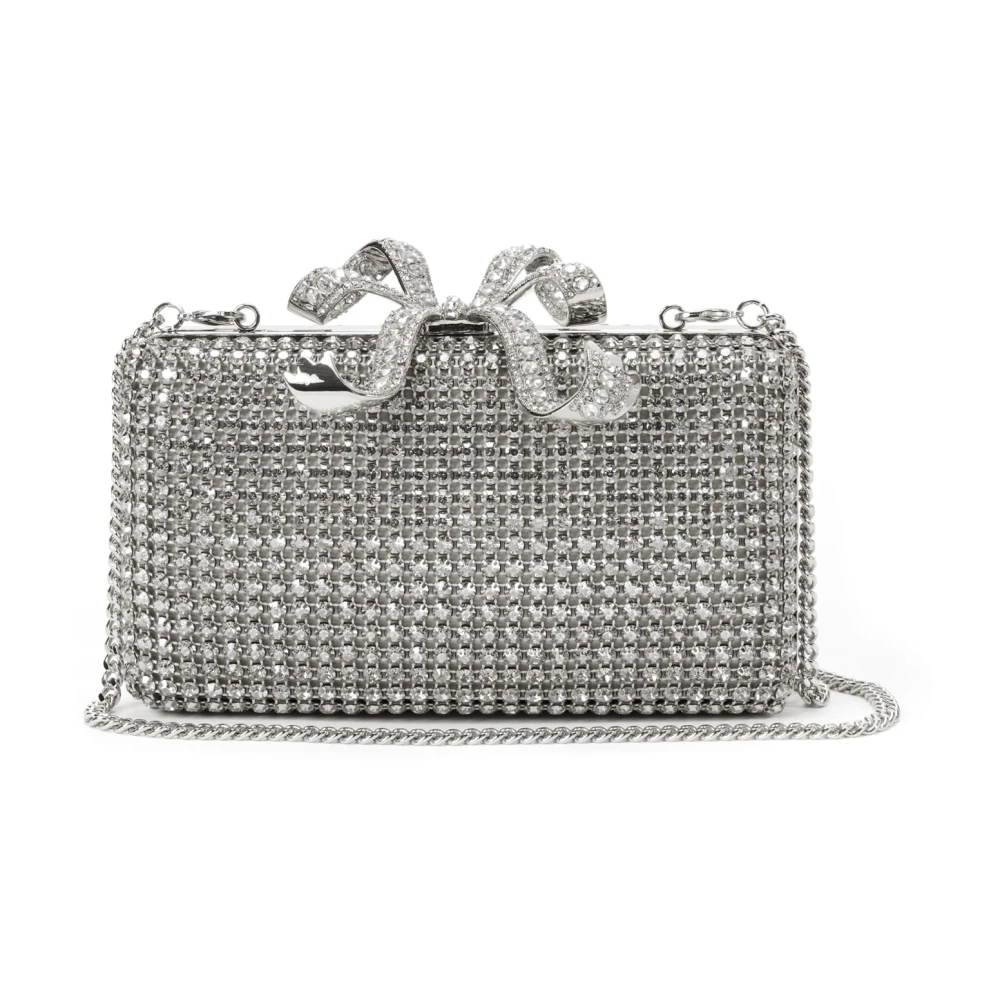 Self Portrait Strass Clutch met Schouderriem Gray Dames
