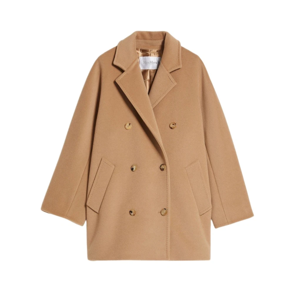 Max Mara Elegante Wollen Blend Oversized Jas Beige Dames