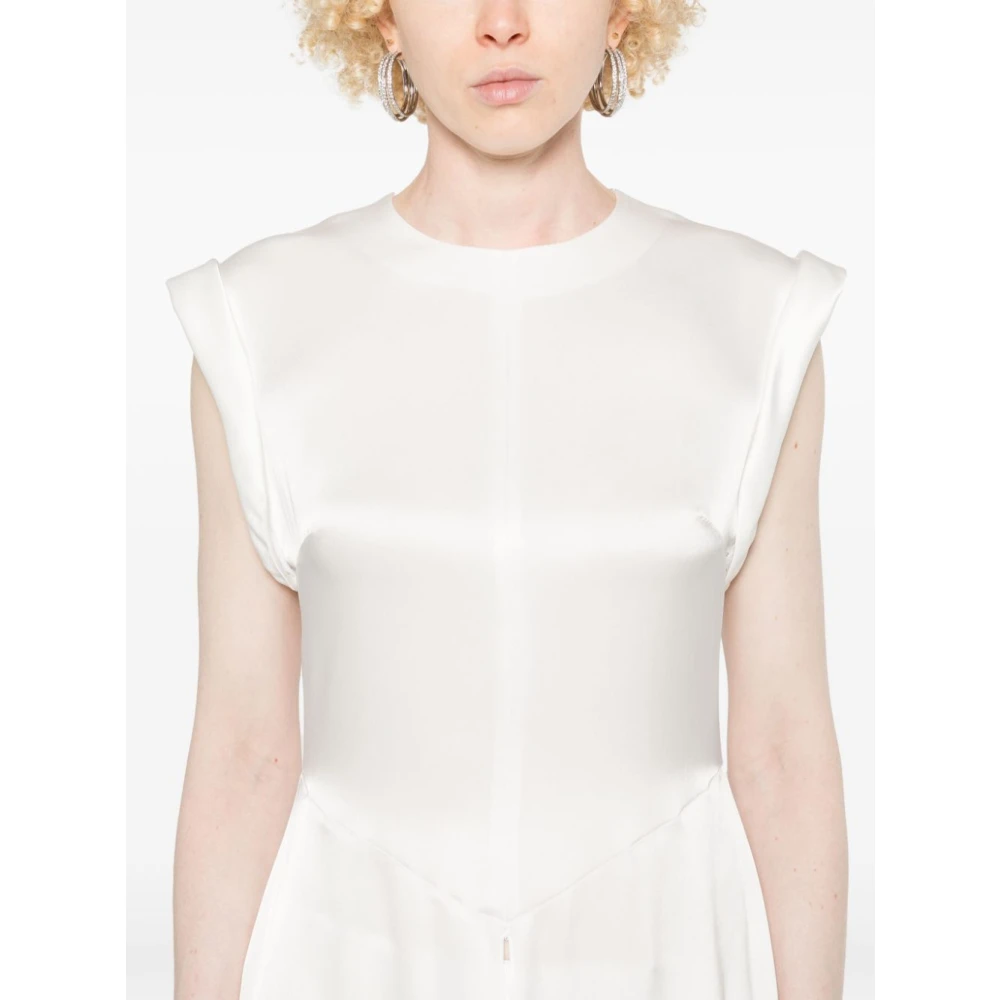 David Koma Satijnen Blouse Wit Shirt White Dames