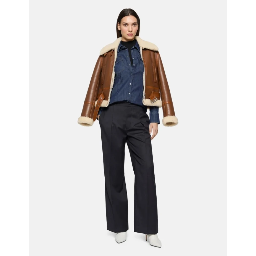 Dondup Wollen gabardine losse Emi broek Blue Dames