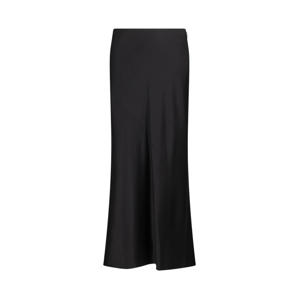 Saint Laurent Women's Black Elegant Silk Maxi Skirt