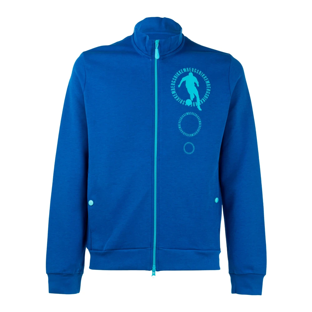 Bikkembergs Heren Sweatshirt met rits en zakken Blue Heren