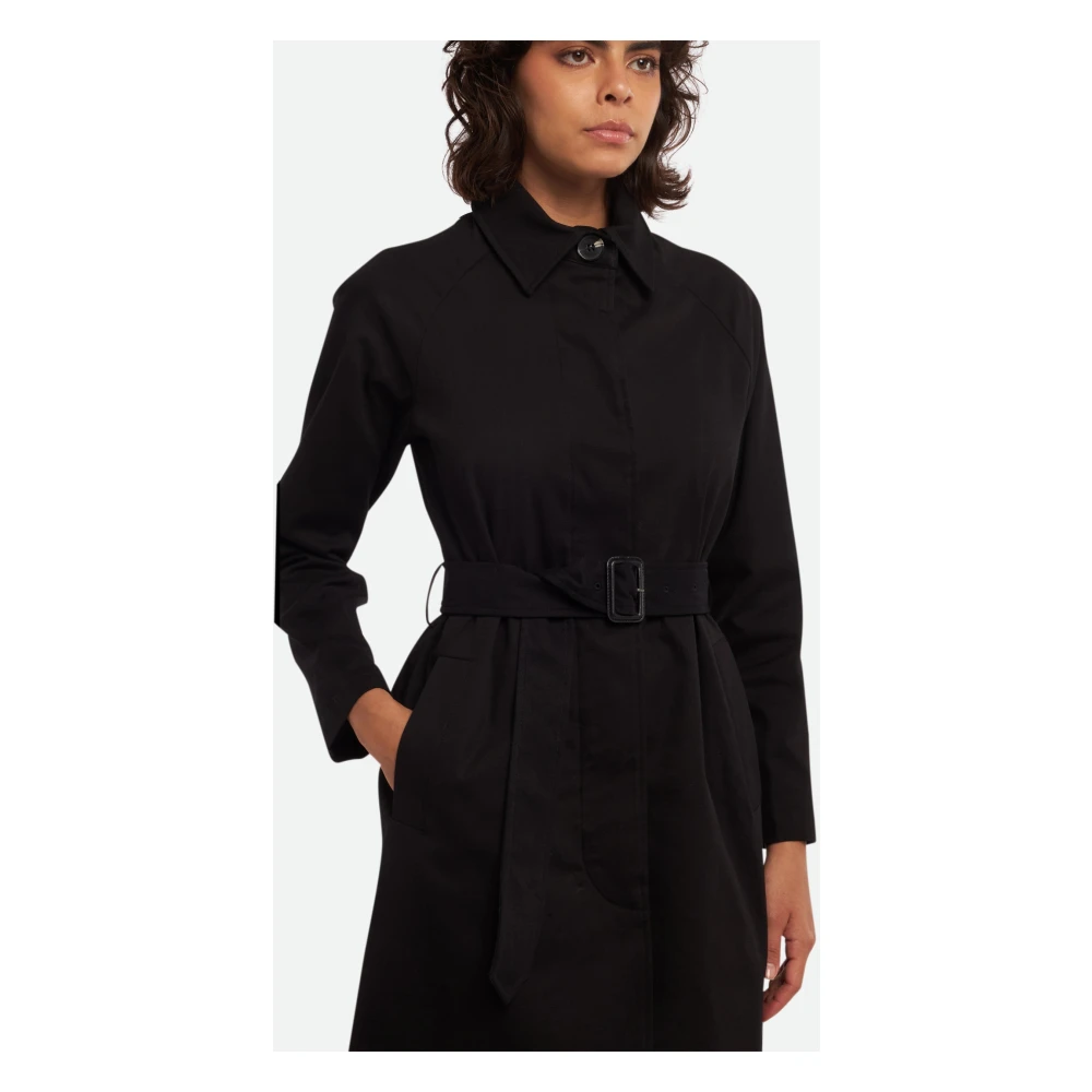 Twinset Klassieke Trenchcoat Zwart Black Dames