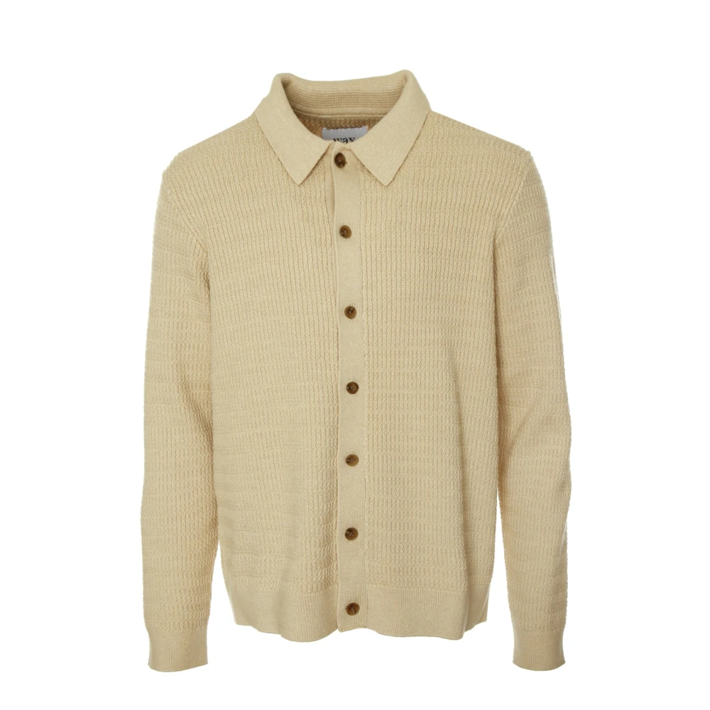 Wax London Kent Kraag Gebreide Vest met Golfpatroon Beige Heren