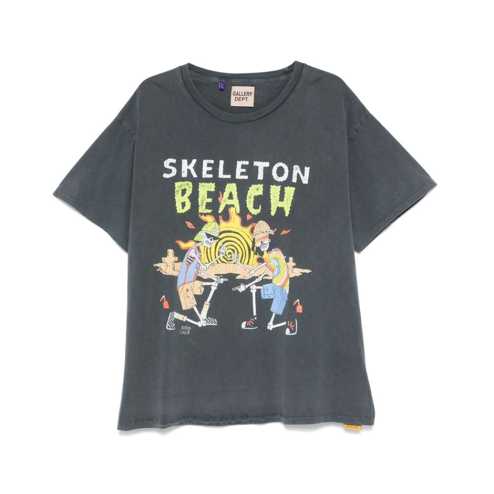 Gallery Dept. Skeleton Beach Logo Print T-shirt Gray Heren