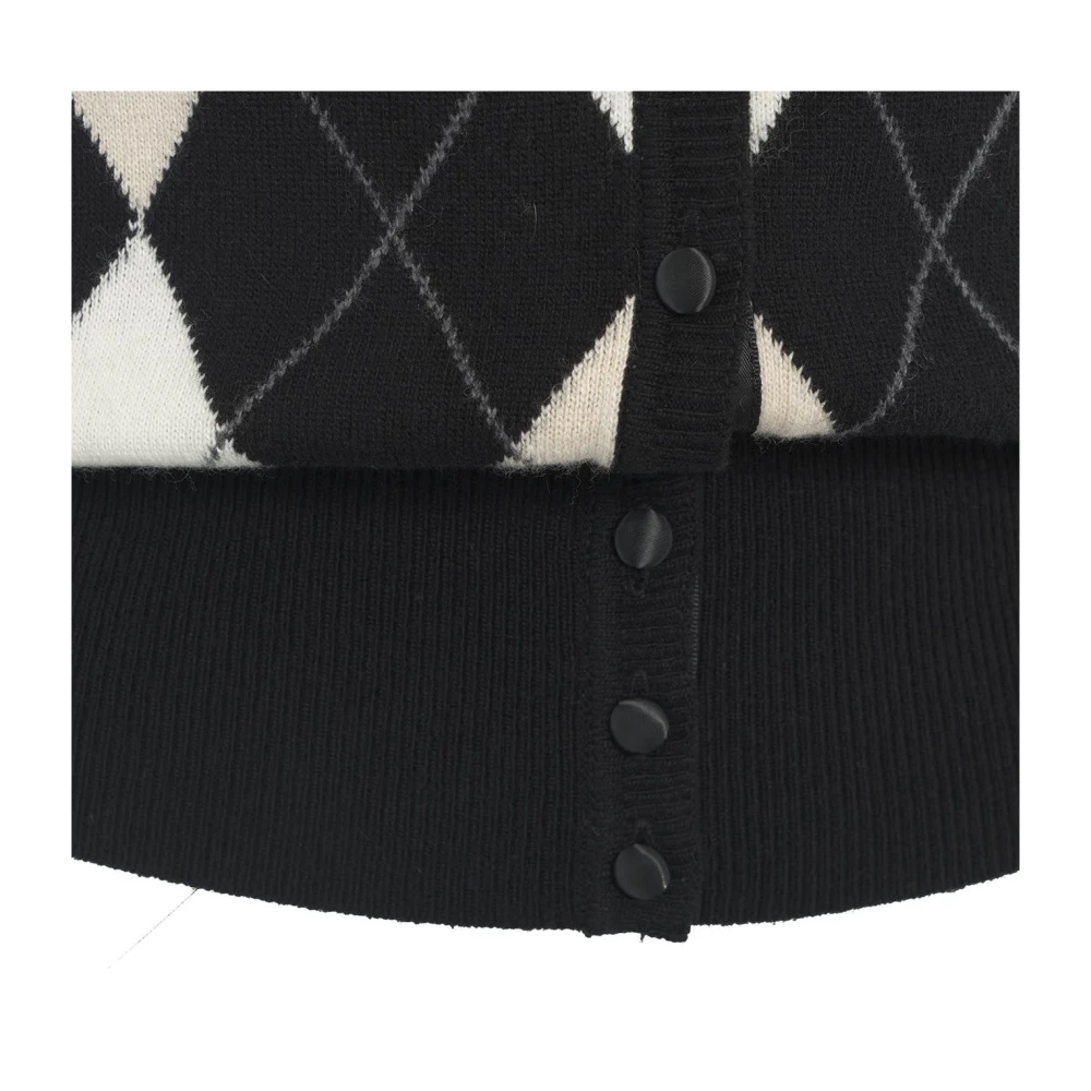 Blugirl Zwart Gebreid Vest Aw24 Multicolor Dames
