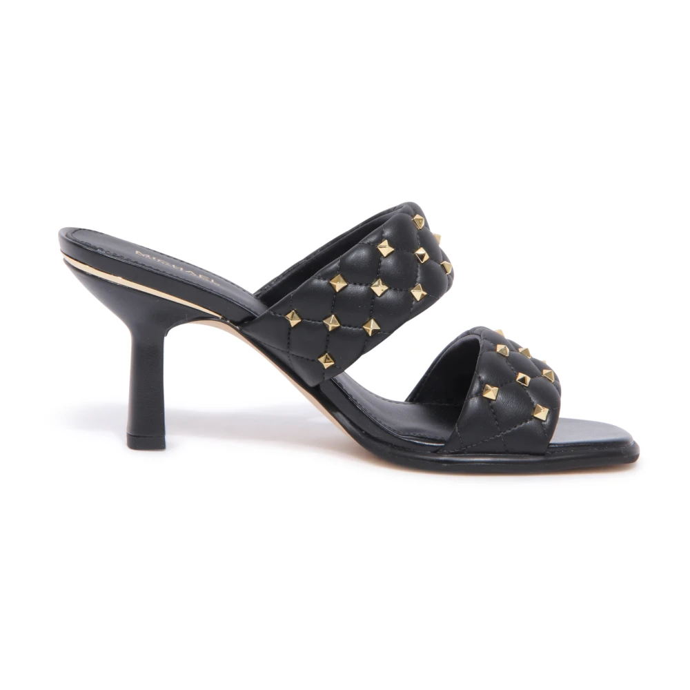 Michael Kors Donna Nero Sandali Amelia Con Borchie Dorate