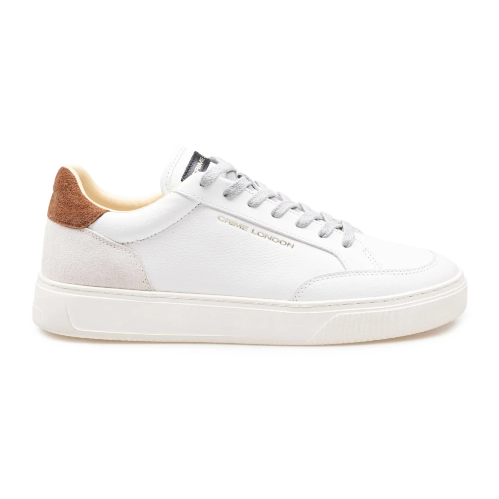 Crime London Men's White Leather Trainers Round Toe Lace-Up Size 10 Uk