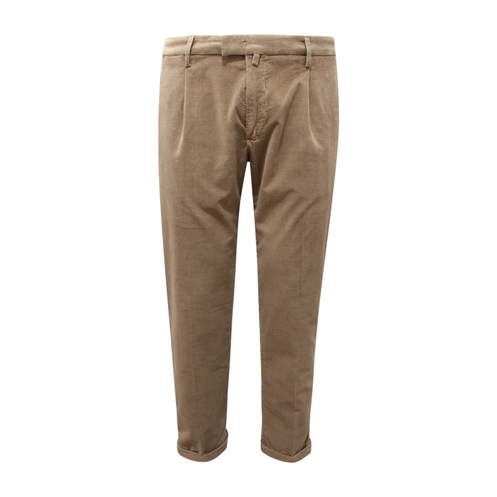 Briglia Men's Beige Slim Velvet Trousers Made In Italy