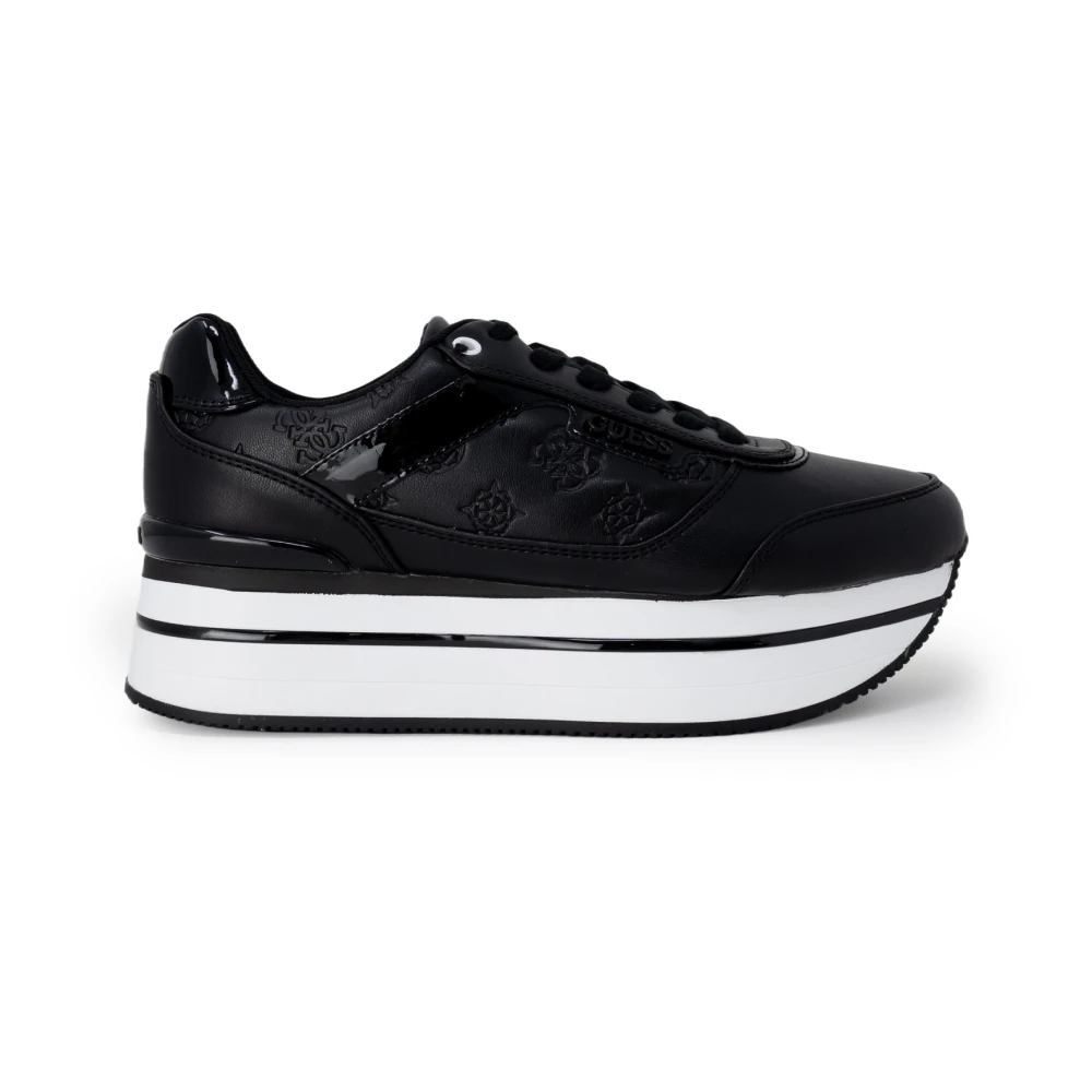 Guess Women's Black Platform Lace-Up Sneakers