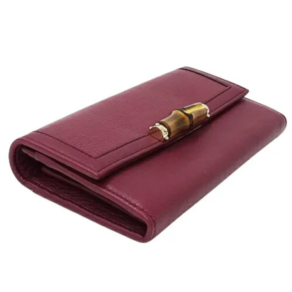 Gucci Vintage Pre-owned Leather wallets Red Dames