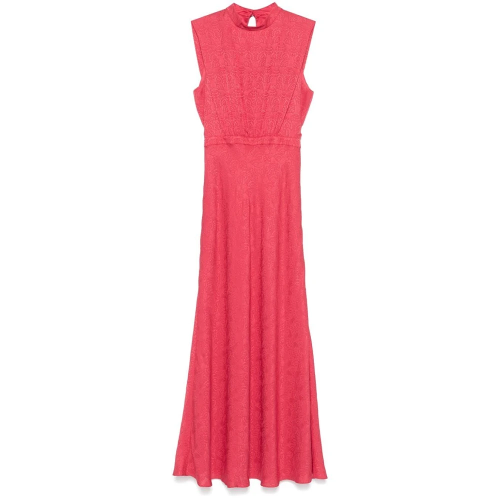 Saloni Hibiscus Zijden Jurk Pink Dames