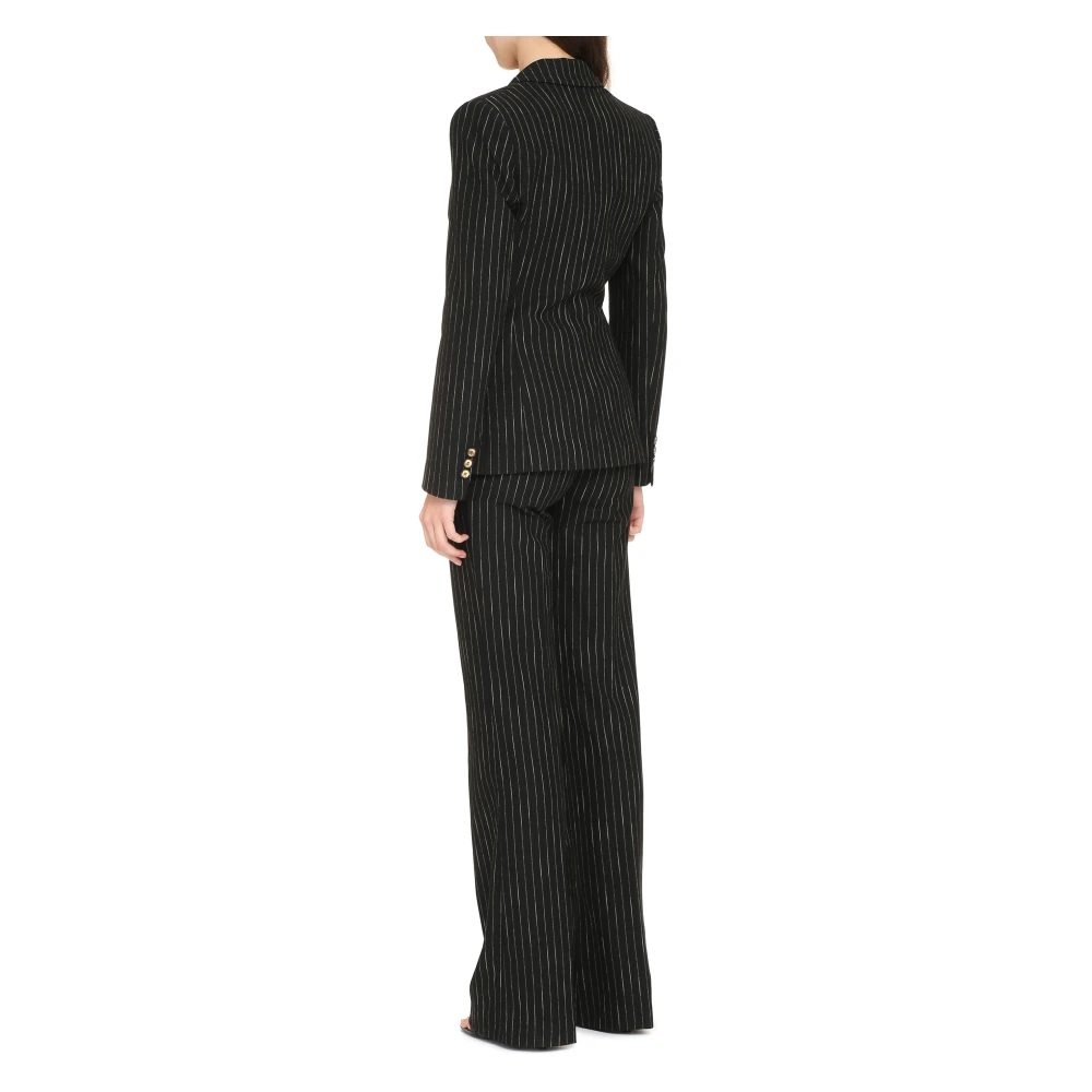pinko Pin-striped Single-breasted Jas Black Dames