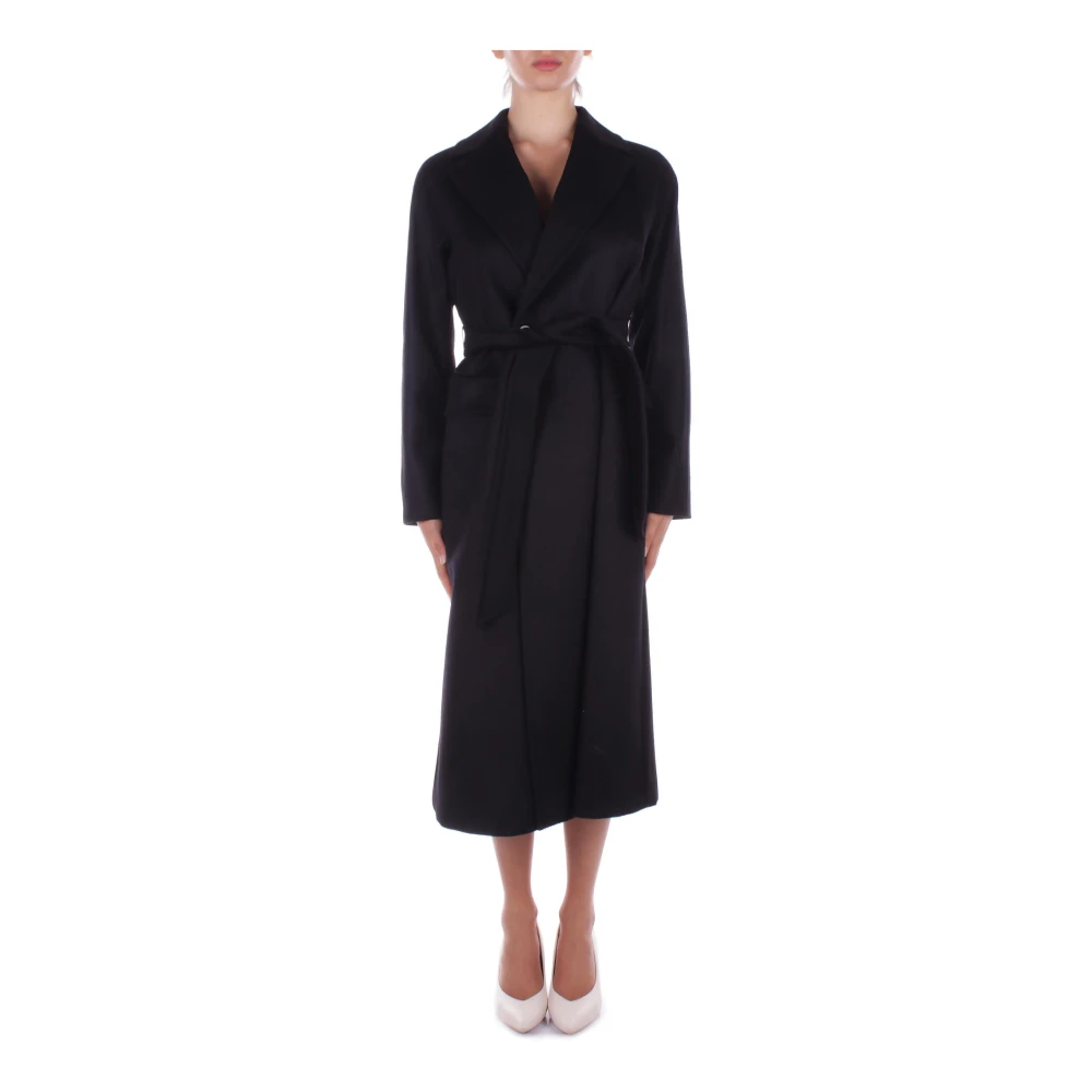 Max Mara Zwarte wollen jas met knoopsluiting Black Dames