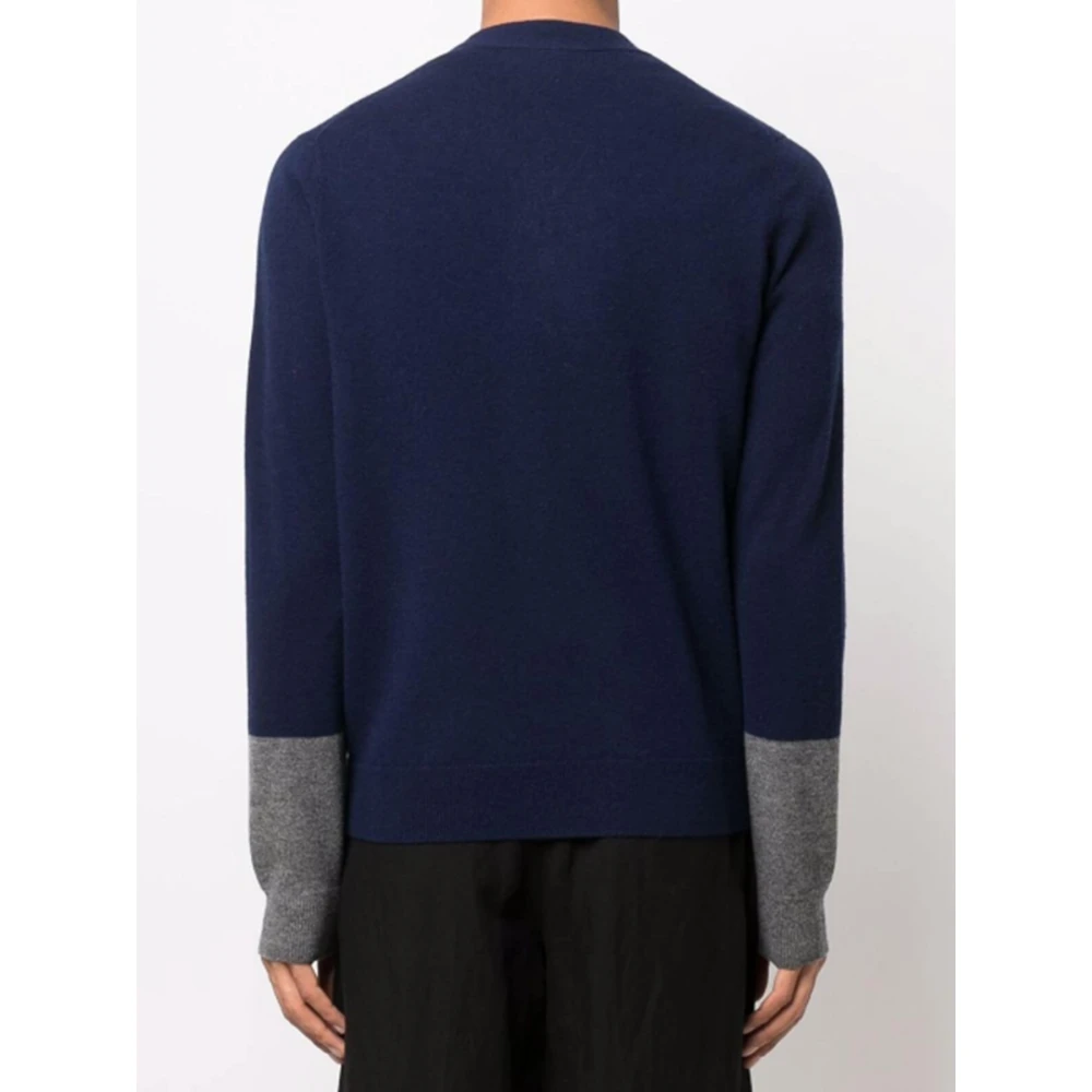 Comme des Garçons V-hals Cardigan in Navy TopGray Blue Heren