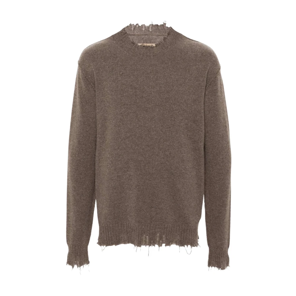 UMA Wang Kasjmier Lange Mouw Top Brown Heren