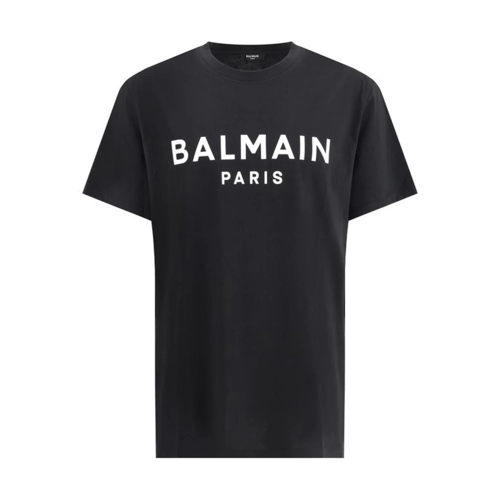 Balmain Wit Katoenen T-shirt Korte Mouw Ronde Hals White Heren