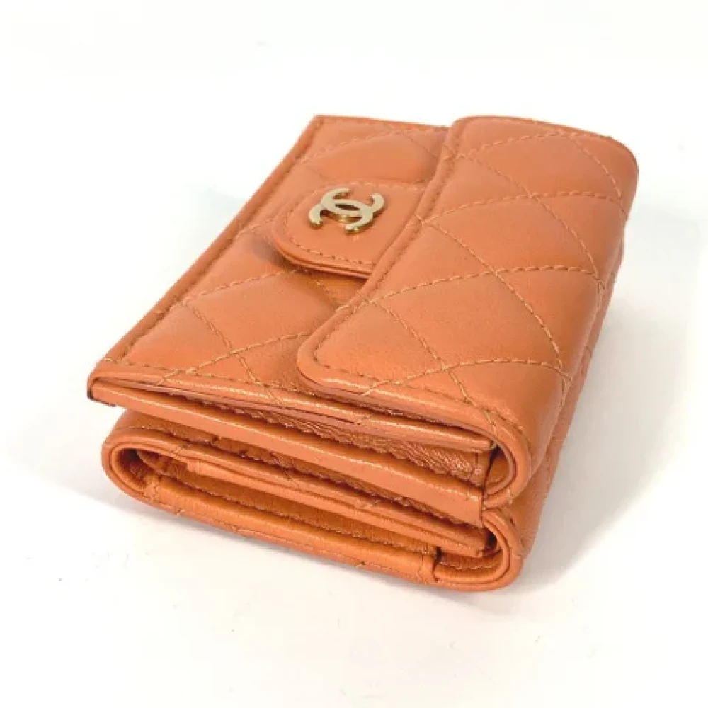 Chanel Vintage Pre-owned Leather wallets Orange Dames