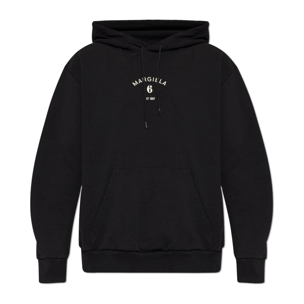 Mm6 Maison Margiela Black Hoodie - Male - Hoodies - L - Sweatshirts & Hoodies