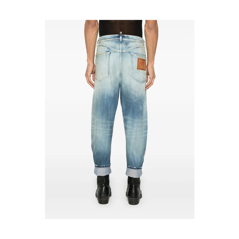 Dsquared2 Indigo Blauwe Klassieke Jeans Met Knoopsluiting Blue Heren