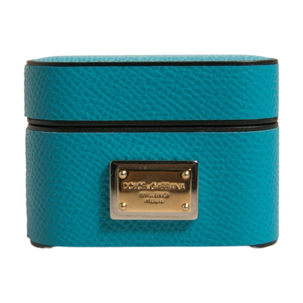 Dolce & Gabbana Unisex Groente Accessoires Groen, One Size, Leer, Airpods Case